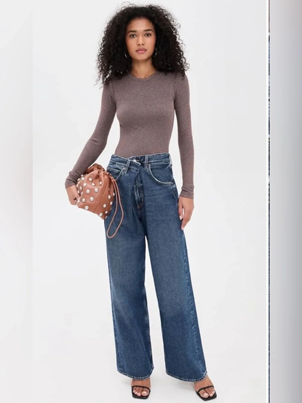 Agolde Wide-Leg High-Rise Jeans in Dark Blue Wash